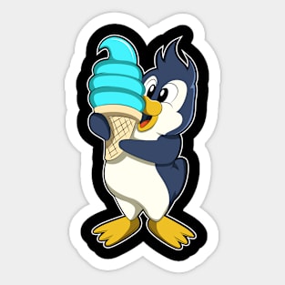 Penguin with Waffle Ice cream Sticker